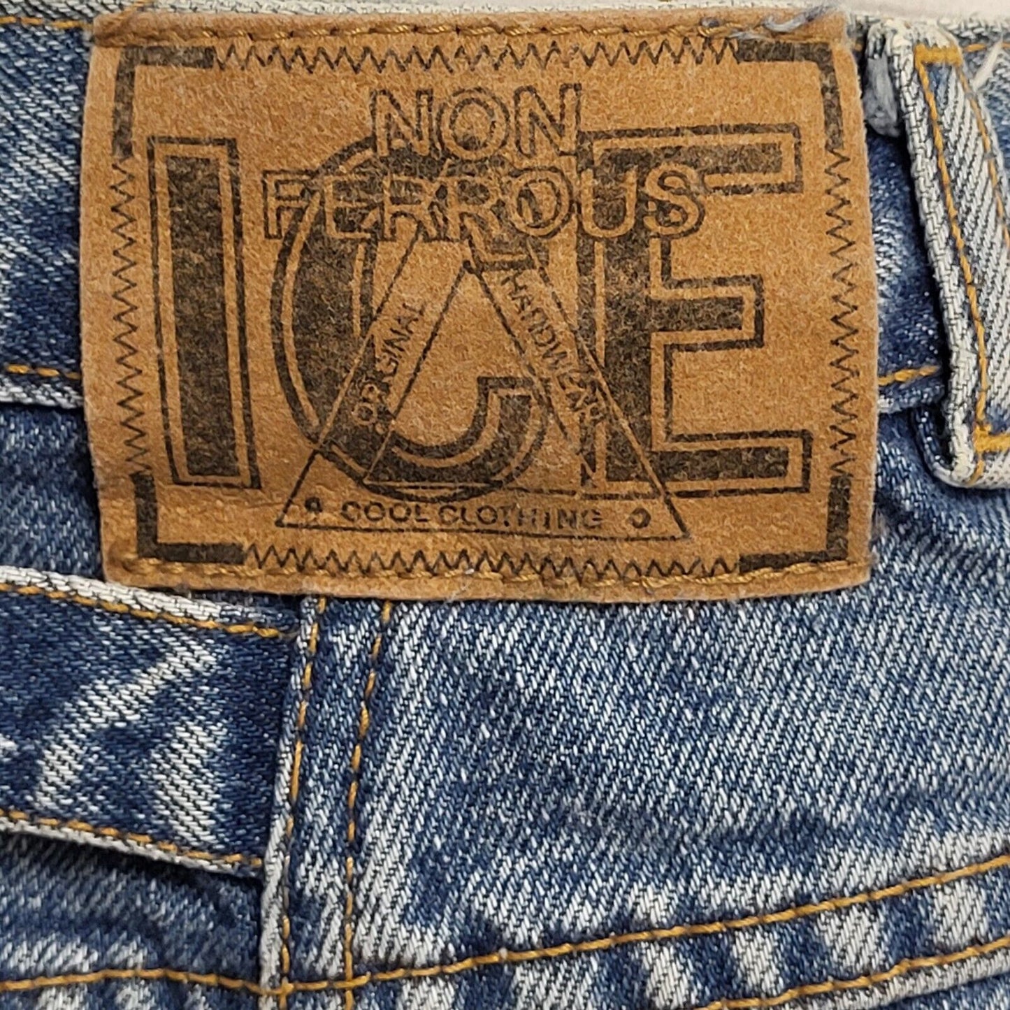 Ice 90s Vintage Blue Acid Wash Denim Mini Skirt Uk Women's Size XS W24