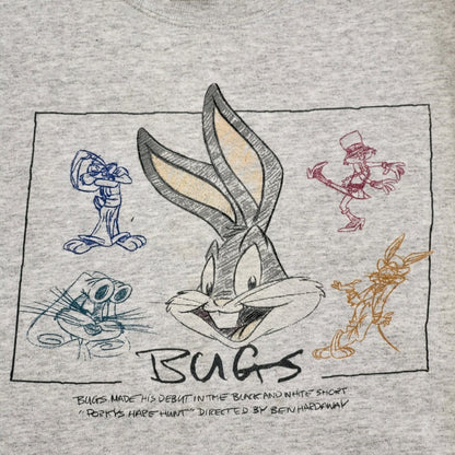 Warner Bros Bugs Bunny Print 90s Vintage Grey Sweatshirt Women's Size M