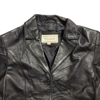 Live Tree Black Vintage 90s Leather Jacket Women's Size UK10