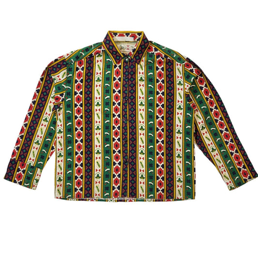 90s Vintage Multicoloured Retro Button Up Long Sleeve Shirt Women's 16