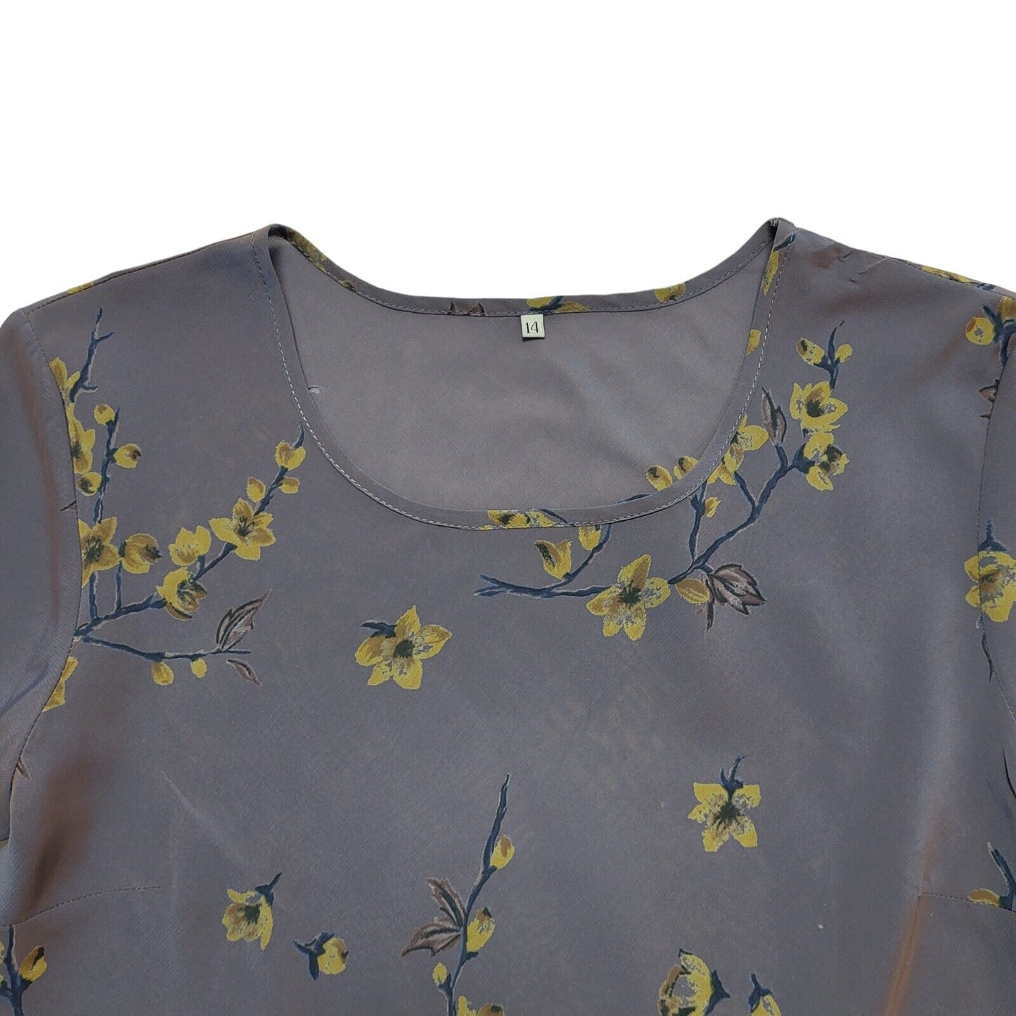 Vintage Anne Brooks 80s Petites Blue Fit & Flare Dress Women's UK 14