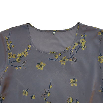 Vintage Anne Brooks 80s Petites Blue Fit & Flare Dress Women's UK 14