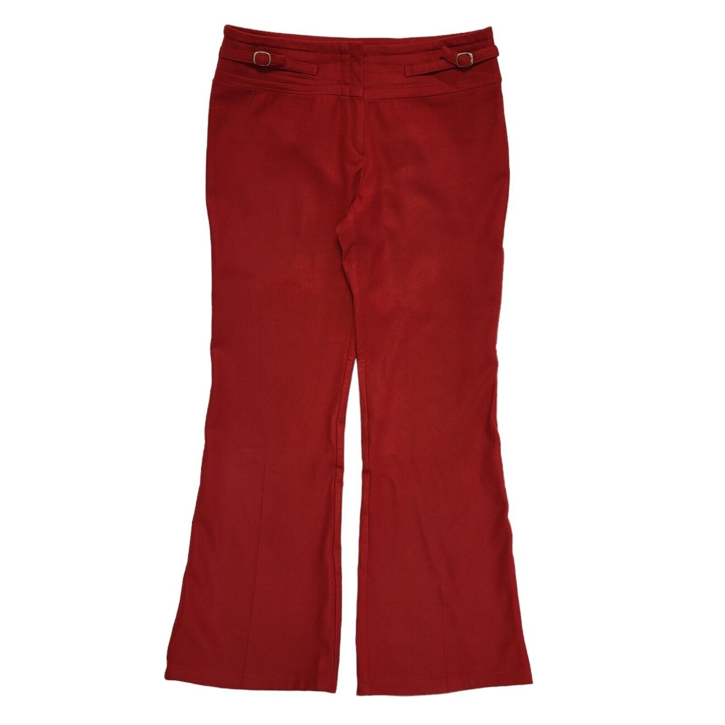 Dial Less Red Wide Leg Dress Trousers Uk Women's Size 14 W32 L31