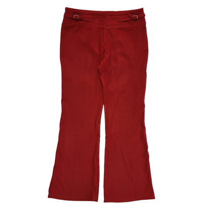 Dial Less Red Wide Leg Dress Trousers Uk Women's Size 14 W32 L31