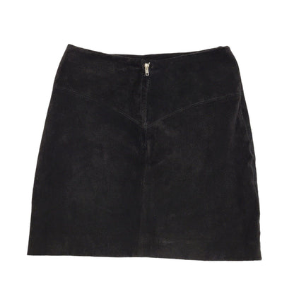 Hippie Shake 80's Vintage Black Suede Skirt Women's Size L W30