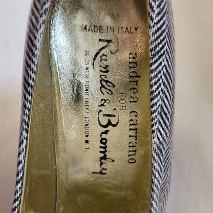 Andrea Carrano Grey Vintage Slip-on Heels Shoes Uk Women's Size 5.5