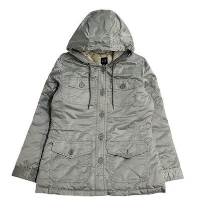 Gap Vintage Y2k Grey Hooded Jacket Uk Women's Size Medium