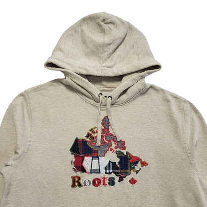 Roots Vintage Y2k Beige Pullover Sweatshirt Hoodie Uk Men's Size L