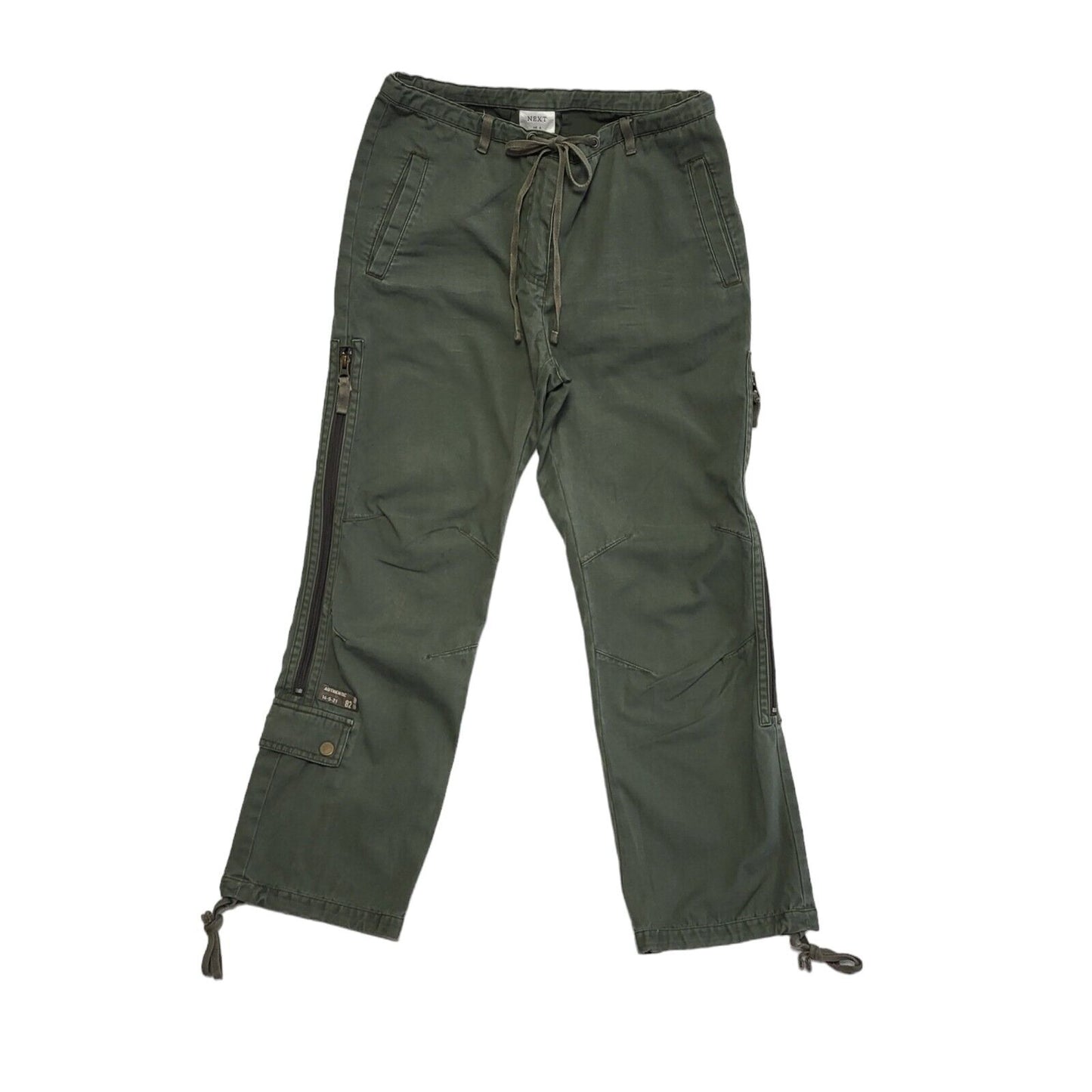 Next Green 90s Vintage Straight Leg Casual Trousers Uk Women's 8 W26 L25