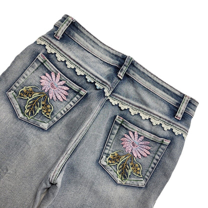 90s Vintage Skinny Bootcut Blue Denim Jeans Women's Size m 10 W29 L29