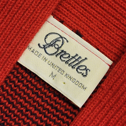 Brettles 90s Vintage Red & Black Open Front Cardigan Uk Women's Size M