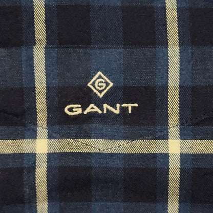 Gant Blue & White Check Long Sleeve Shirt Men's UK Size M