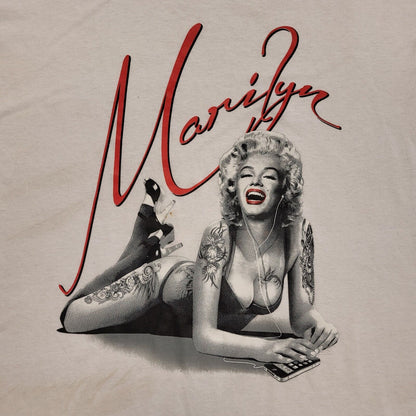 Fruit Of The Loom White Y2K Marilyn Monroe Short Sleeve T-Shirt Mens Size M