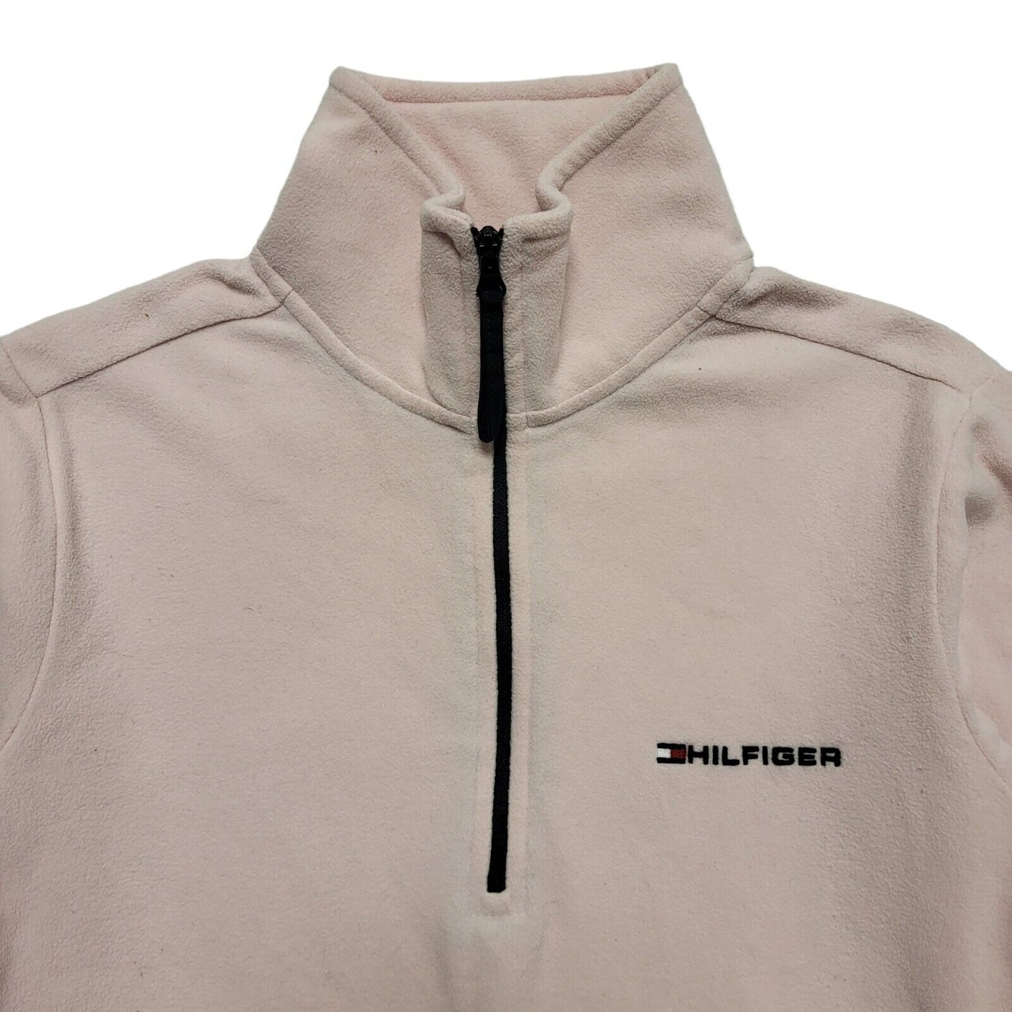 Tommy Hilfiger Vintage Y2K Pink 1/4 Zip Fleece Sweatshirt Womens UK S