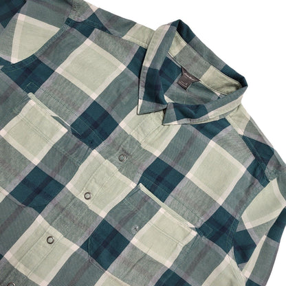 Eddie Bauer 90s Vintage Green Check Fremont Flannel Shirt Women's Size XL