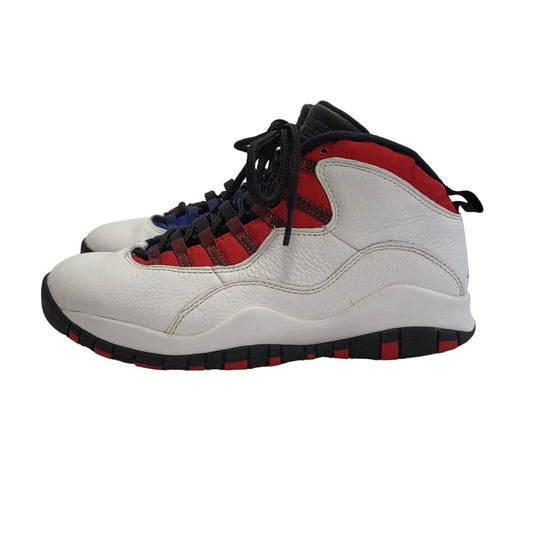 Air Jordan 10 Westbrook Claaa 2006 White & Red Lace-Up Trainers Uk Men's Size 8