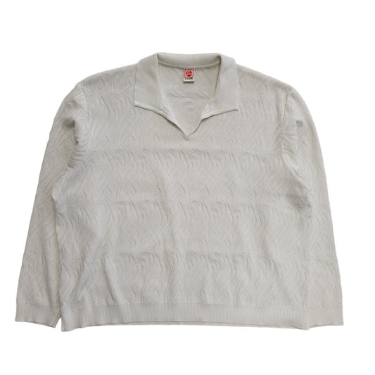 Unset Favorit Vintage 80's White Collared Long Sleeve Top Womens UK Size XXL