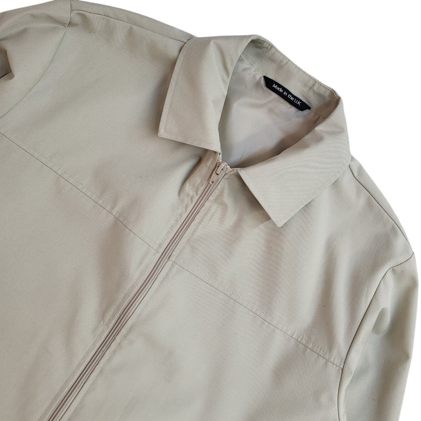 St Michael Beige 80s Zipped Bomber Jacket Uk Men's Size Large