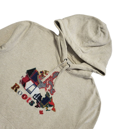 Roots Vintage Y2k Beige Pullover Sweatshirt Hoodie Uk Men's Size L