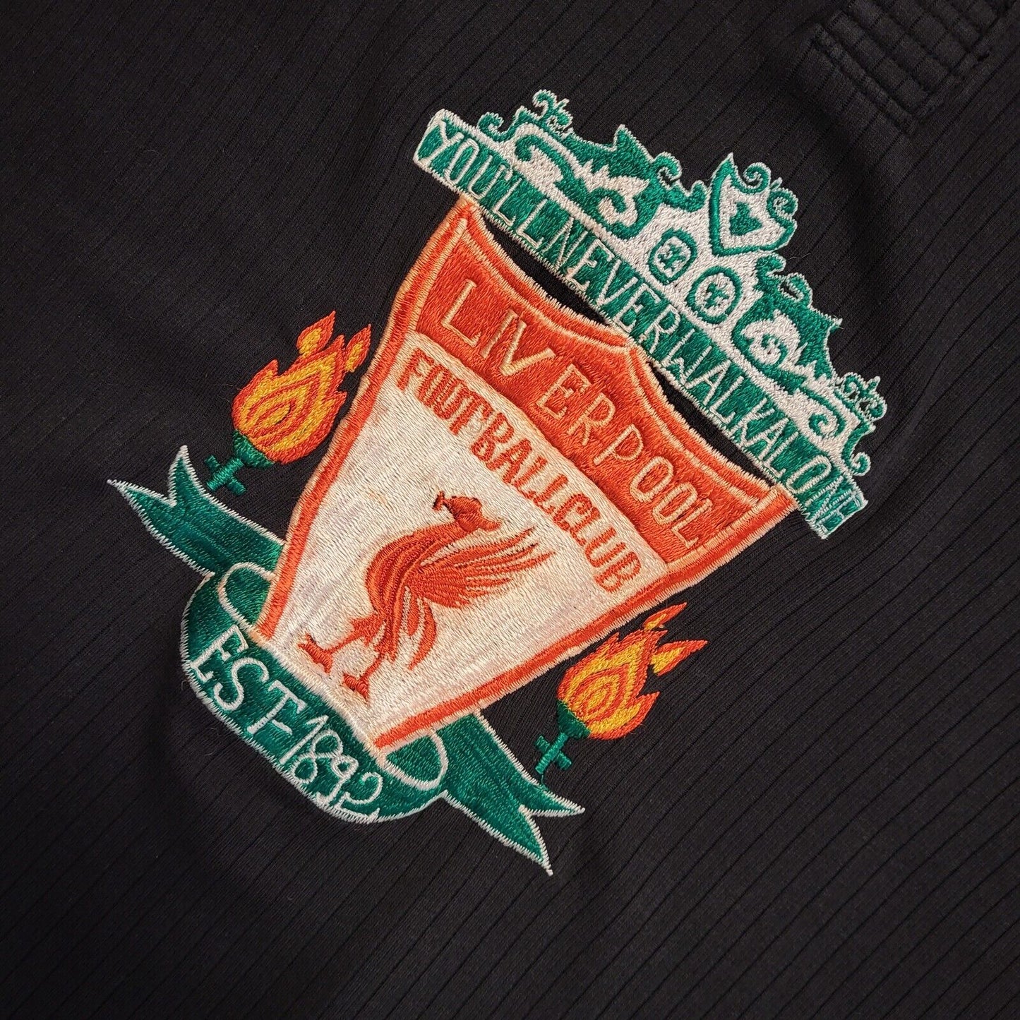 Nike Liverpool FC Vintage 90's Black Sports Short Sleeve Polo Shirt Uk Men's XL