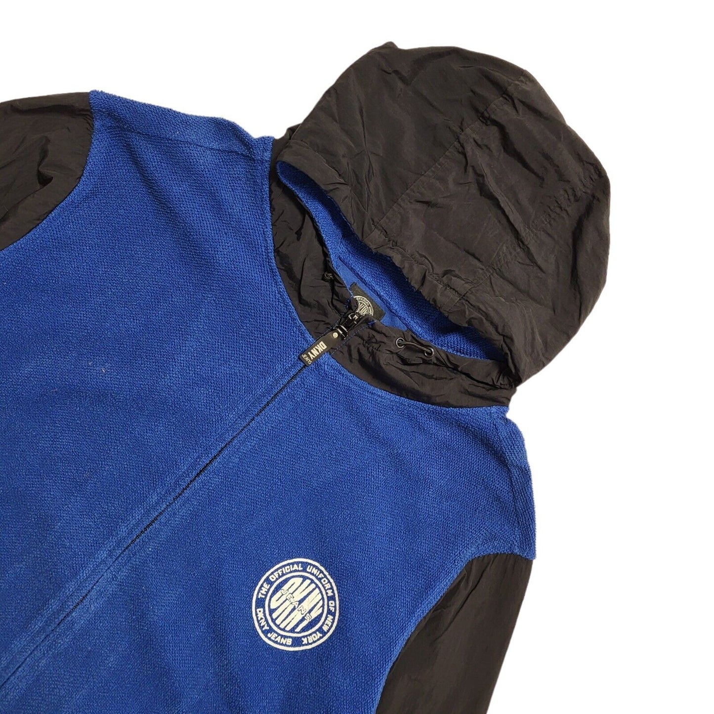 DKNY Blue Vintage 90s Chunky Cotton Hoodie Uk Men's Size L