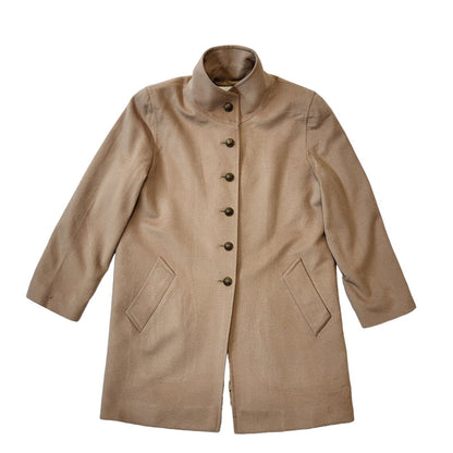 Jaeger 80s Vintage Beige Button Up Women's Coat Size 14