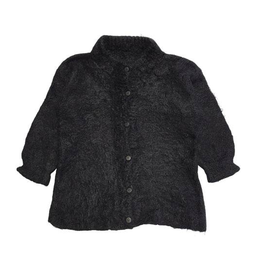 Vintage 90's Black Knitted Round Button Front Cardigan Womens UK Size 20