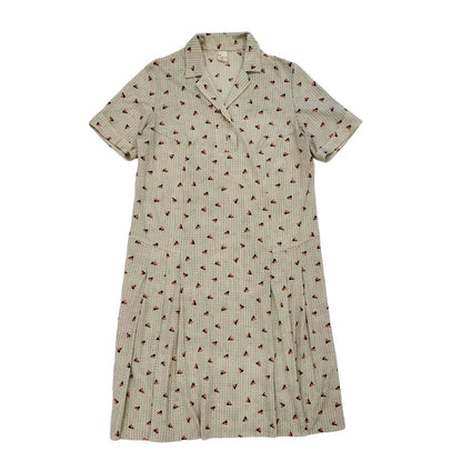70s Vintage Collared Shift Daywear Dress Women's 16