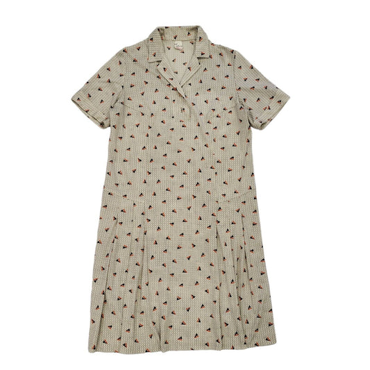 70s Vintage Collared Shift Daywear Dress Women's 16