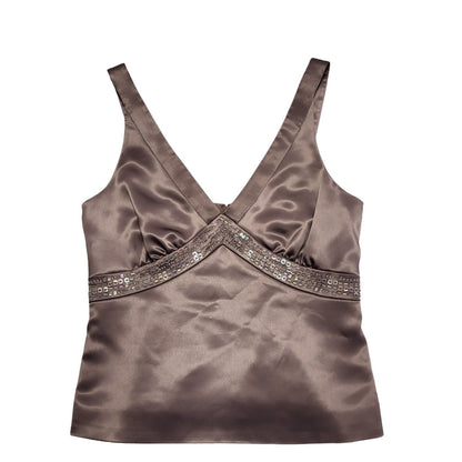 Next Y2K Mauve Party Top Womens UK Size 10