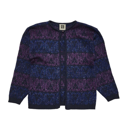 Sportscraft Vintage 80's Purple Button Up Short Sleeve Blouse Women's Size 8