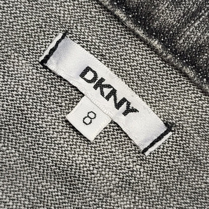 DKNY Grey Zipped Denim Jacket Uk Girl's Size Age 8 Years