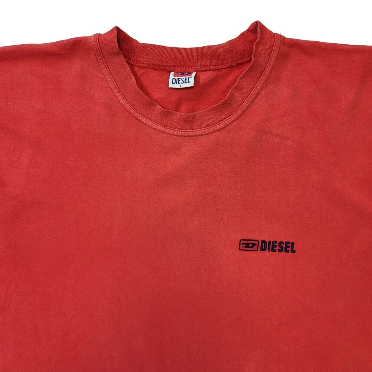 Diesel 90s Vintage Red Crew Neck T-Shirt Men's Size Large