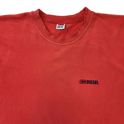 Diesel 90s Vintage Red Crew Neck T-Shirt Men's Size Large