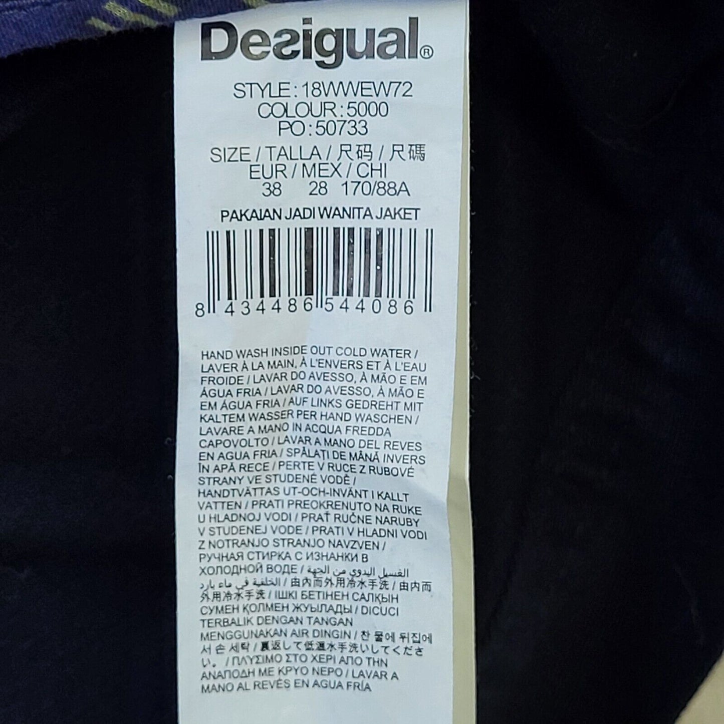 Desigual Y2K Navy Blue Sleeveless Zip Up Gilet Women's Size 12