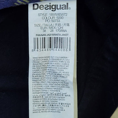 Desigual Y2K Navy Blue Sleeveless Zip Up Gilet Women's Size 12