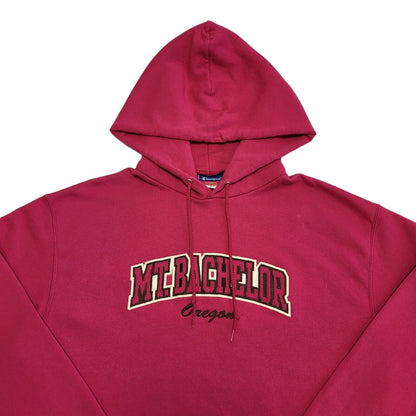 Champion MT.Bachelor Y2K Pink Hoodie Sweatshirt Women's Size L