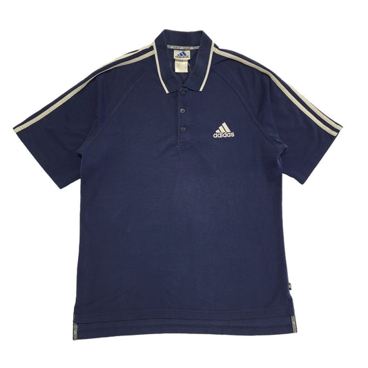 Adidas Vintage 90's Blue Short Sleeve Polo Shirt Mens Size M