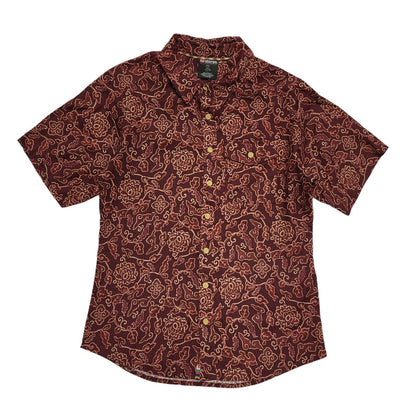 Sherpa 80's Red Floral Regular Fit Short Sleeve Shirt Mens UK Size S