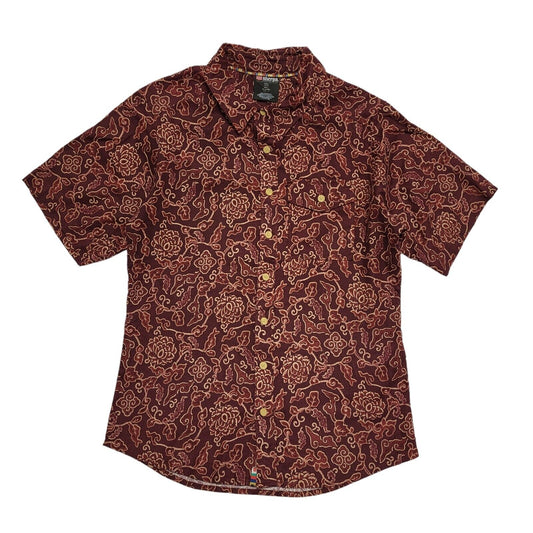 Sherpa 80's Red Floral Regular Fit Short Sleeve Shirt Mens UK Size S