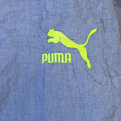 80s Vintage Puma Blue Tapered Shell Tracksuit Bottoms Men's Size M W32 L31
