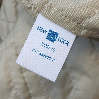New Look 90s Vintage Beige Faux Fur Penny Lane Style Coat Uk Women's 10