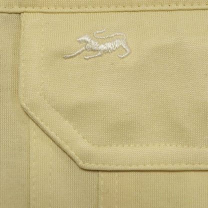 Canda Vintage 90's Yellow Full Zip Solid Short Sleeve Polo Top Mens UK M