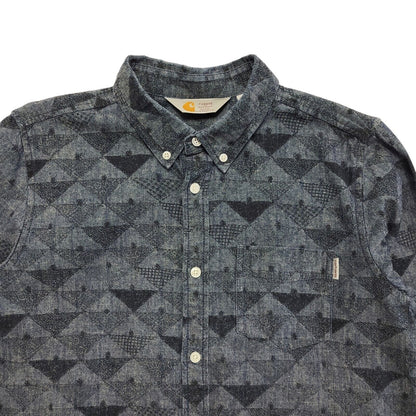 Carhartt Blue Long Sleeve Slim Fit Shirt Uk Men's Size Medium