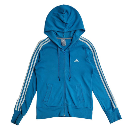 Adidas Turquoise Blue Zipped Sweatshirt Hoodie UK Women's Size 12