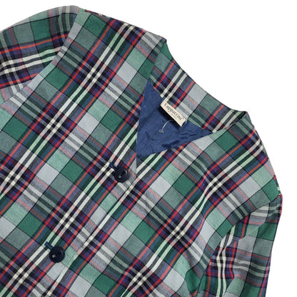 Cappuccini 80s Vintage Blue Check Jacket Uk Women's Size 14