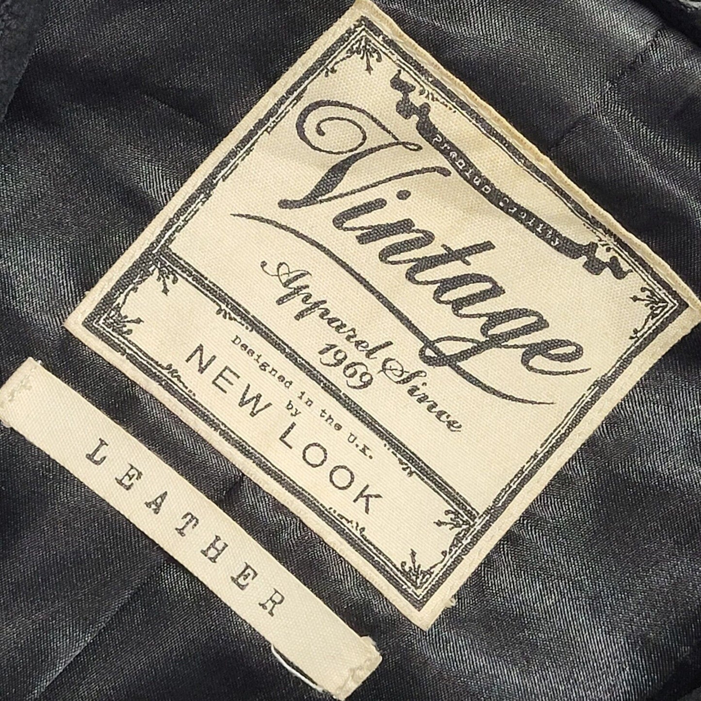 New Look Black Zipped Leather Jacket Uk Women's Size 8