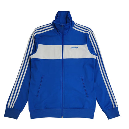 Adidas Blue & White 90s Zipped Sports Tracksuit Top Uk Women's Size Medium