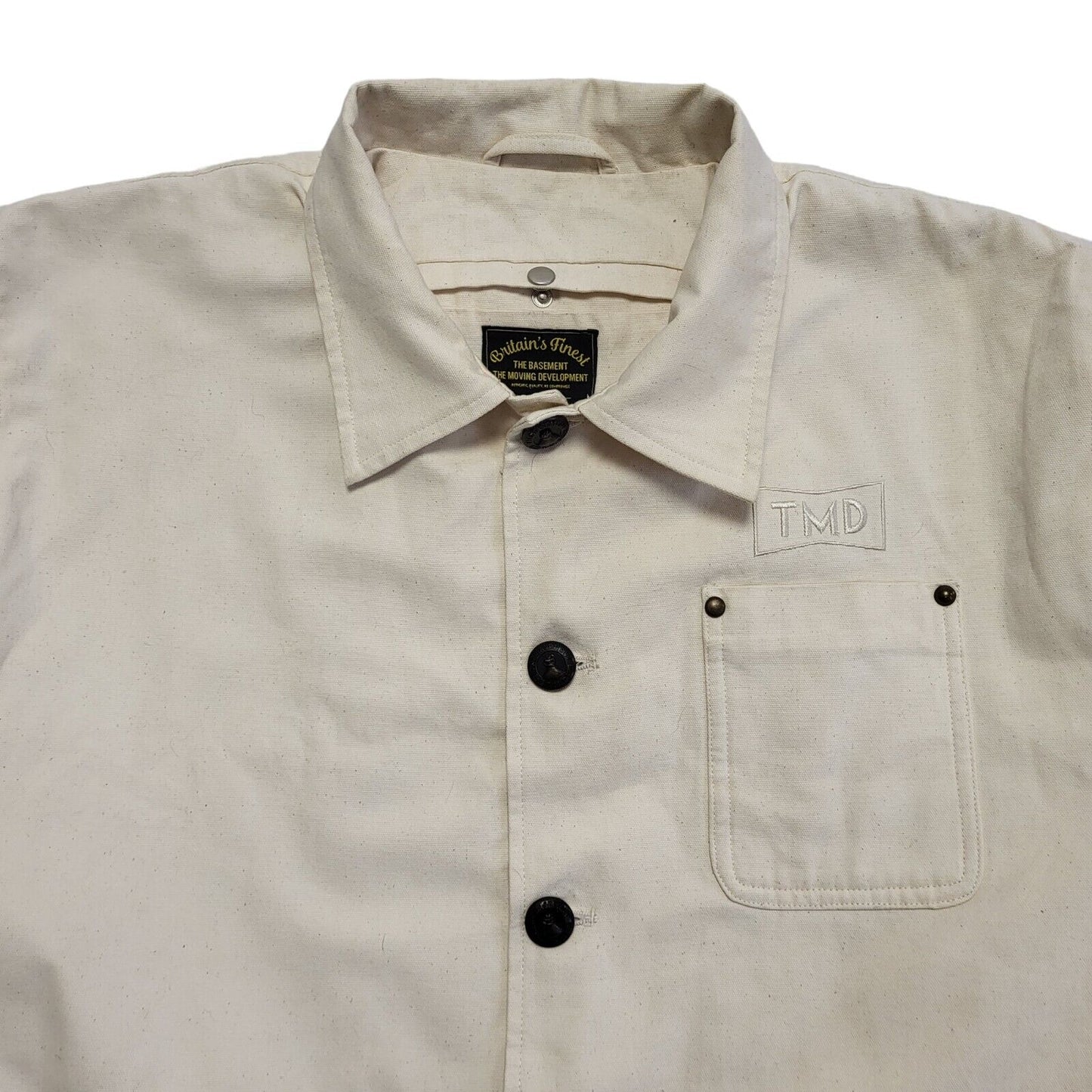 The Basement x TMD Collaboration Cream Button-Up Cotton Jacket Men's Size Large