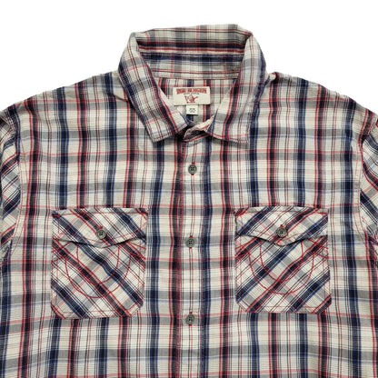 True Religion Vintage Y2K Red & Blue Check Long Sleeve Shirt Men's UK M